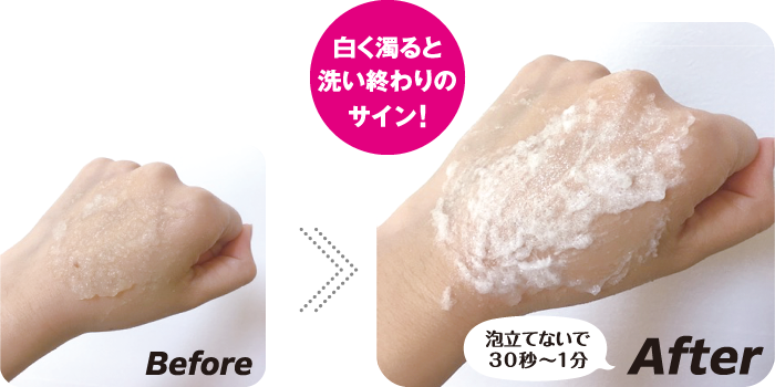 白く濁ると洗い終わりのサイン!